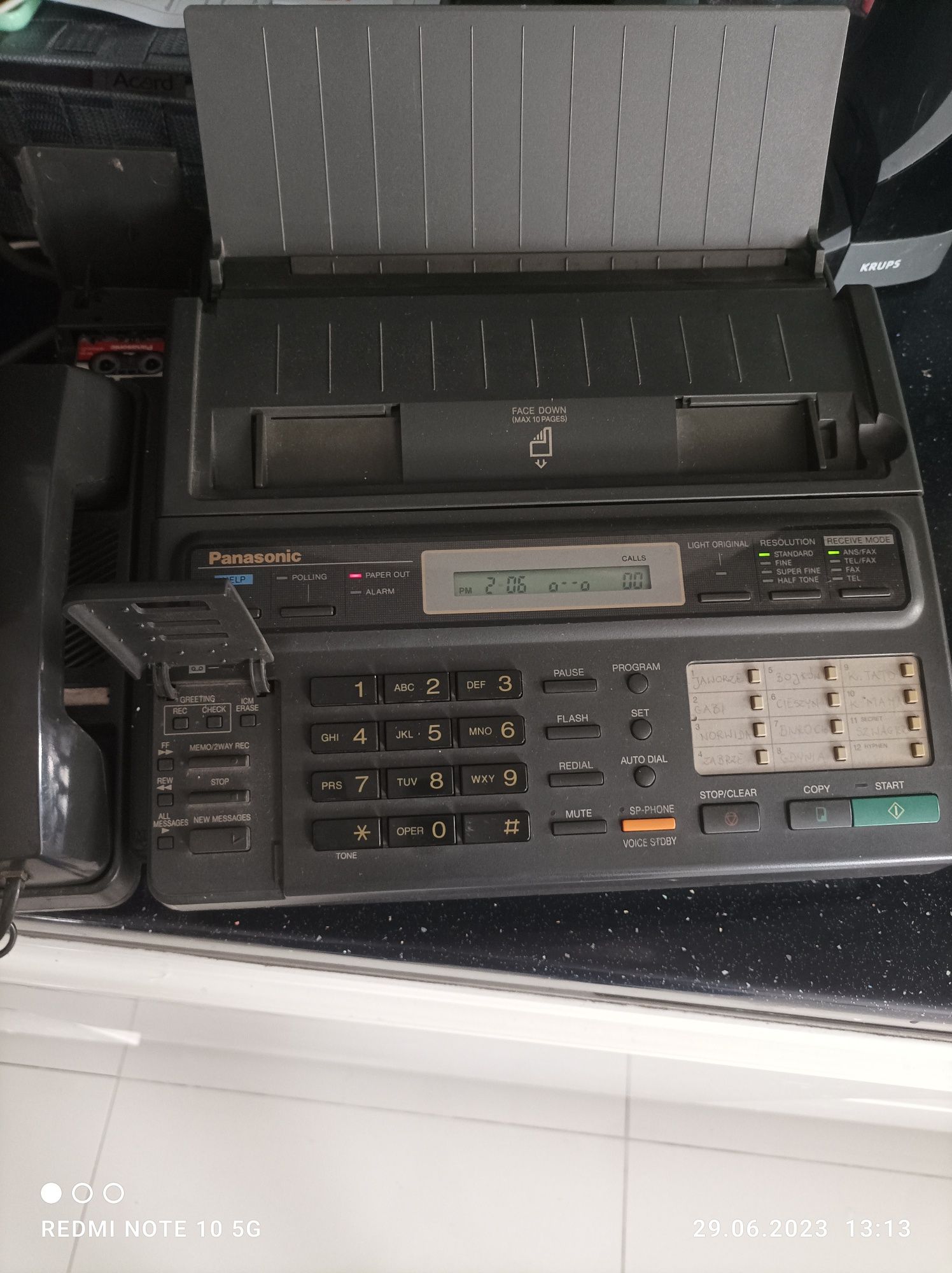 Tel/fax z sekretarką Panasonic