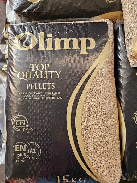 PELLET OLIMP certyfikowany 100% sosna A1, EN PLUS, DIN PLUS