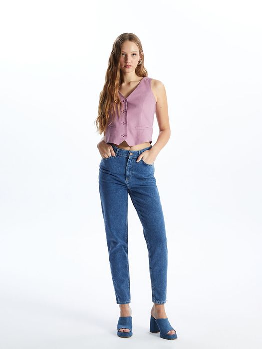 Джинси Mom Fit синього кольору
