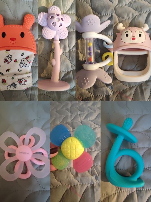 Gryzaki silikonowe grzechotki