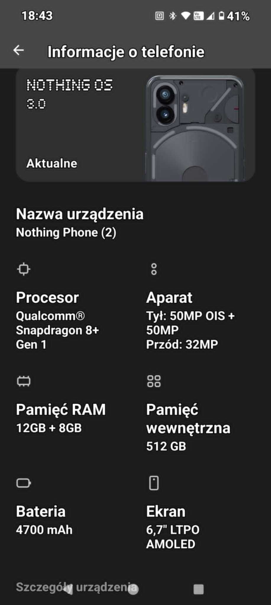 Nothing phone (2) 5G 12/512GB Dark Grey 120Hz