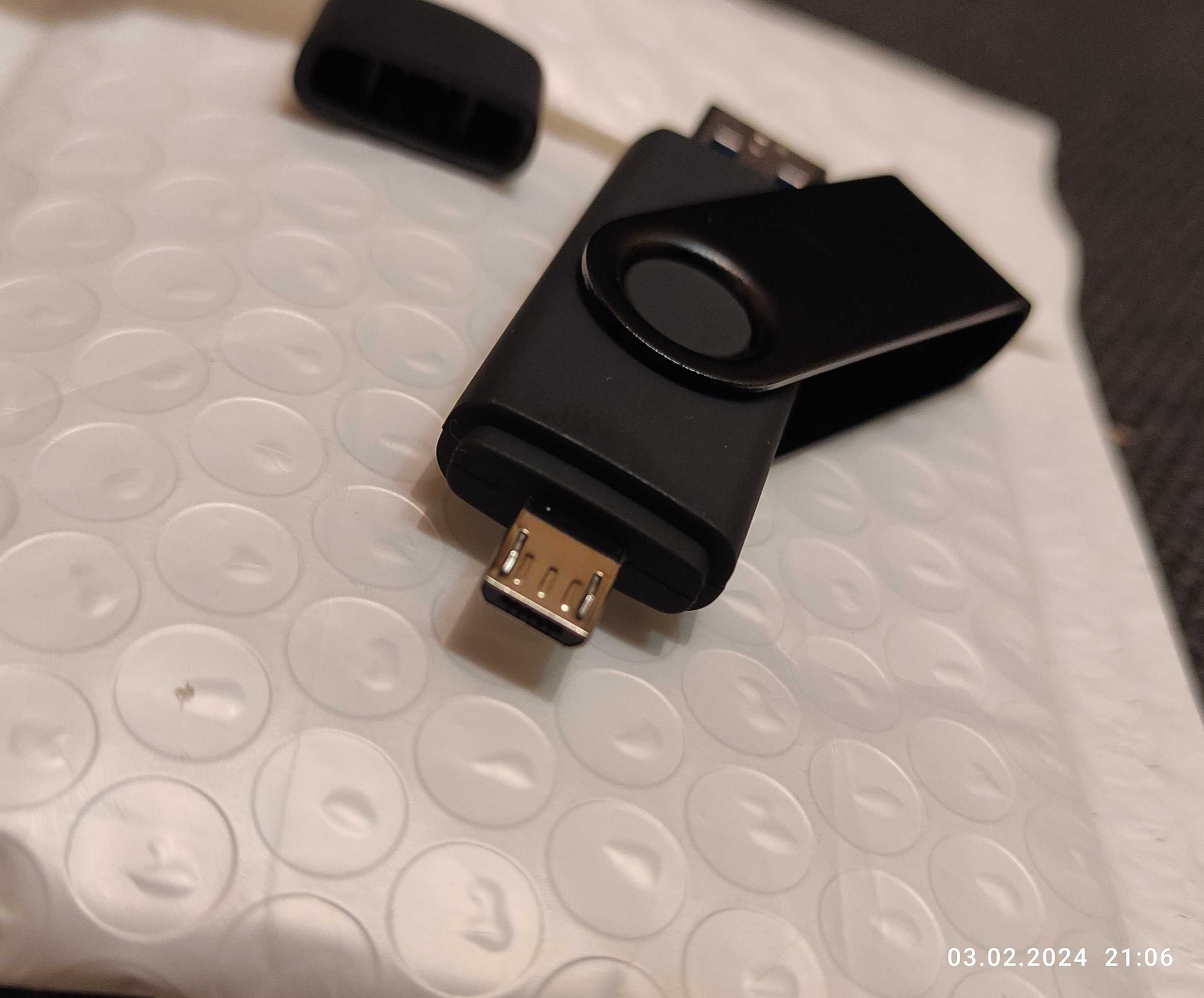 Флешка 64гб.Флеш-накопитель Bliksem 64 ГБ с OTG MicroUSB скоростная