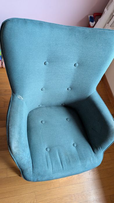 Cadeirão esmeralda / azul petróleo