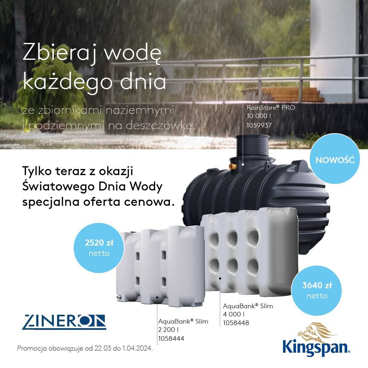 Zbiornik Kingspan AquaBank 4000l Woda Deszczowa Deszczówka Woda