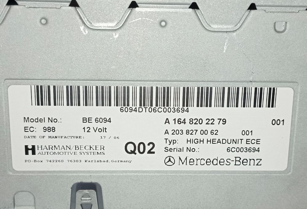 Radio Mercedes  W164 ML X164 GL Bluetooth PL MENU Comand Ntg 2 BE6094