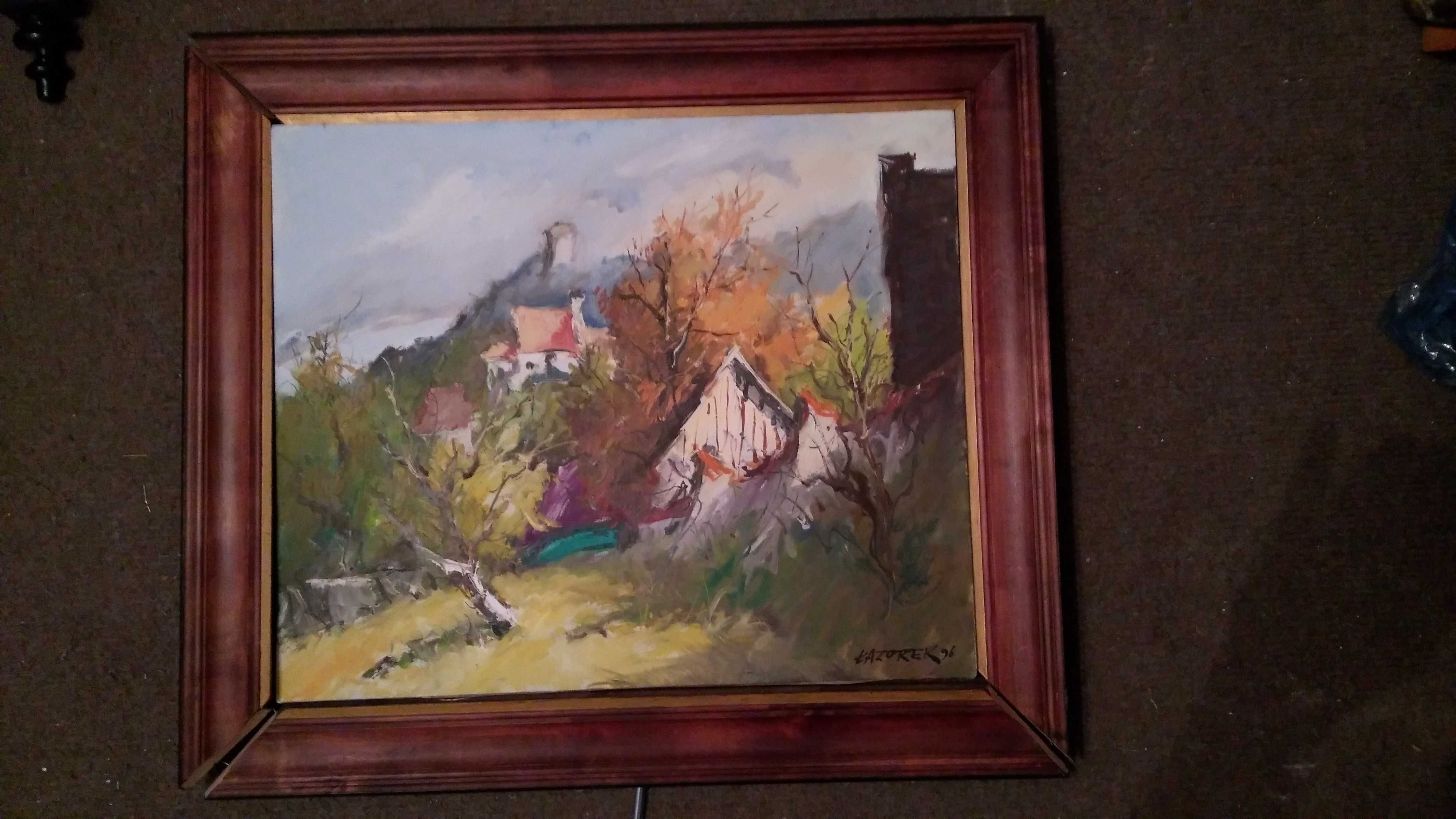 Obraz Kazimierz Dolny nad Wisłą , Łazorek  , płótno , olej , 55x45 cm.