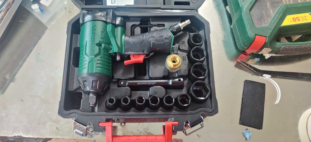 Chave de impacto Pneumática Parkside PDSS 310 C6 + Acessórios