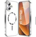 Magnetyczne etui do iPhone 16 + HD szkło hartowane Silver