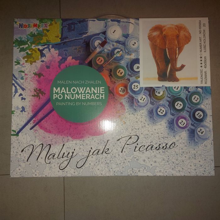 Malowanie po numerach Słoń