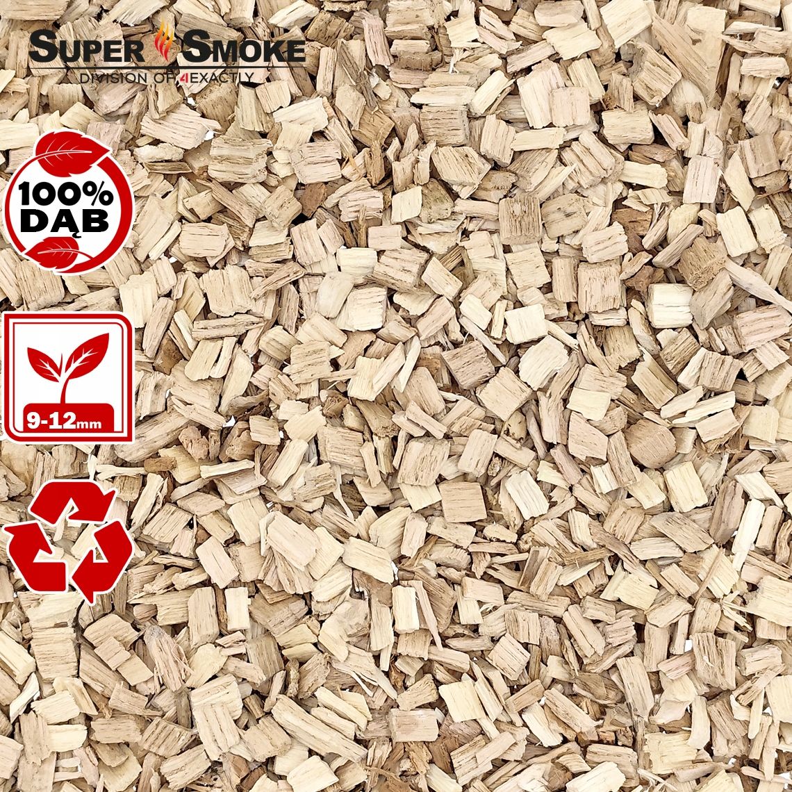 Zrębki Wędzarnicze Super Smoke DĄB KL-10 (9-12mm) Large 6 Litrów