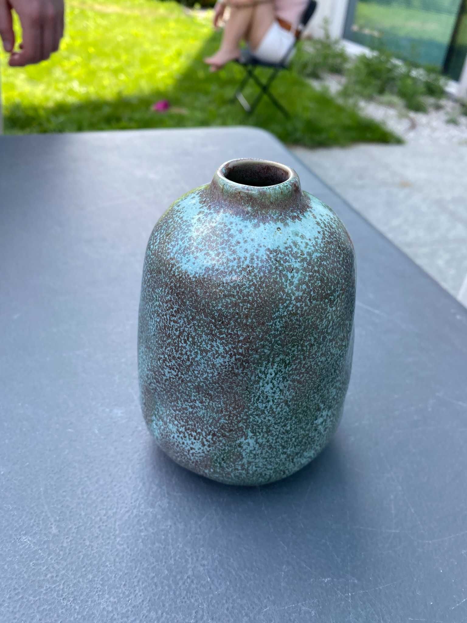 Wazon dekoracyjny na kwiaty DUKA SKADI 8,5x12,5 cm zielony porcelanowy