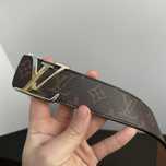 Pasek Louis Vuitton Brązowy Złoty damski LV