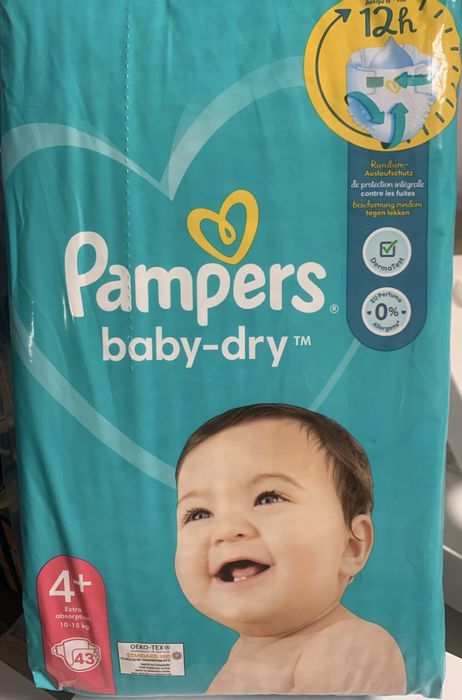 Pampers 4+, 43 шт, 10-15 кг, оригінал Німеччина/ памперсы, підгузки