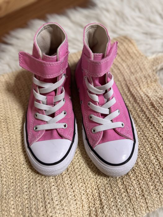 Рожеві кеди хайтопи конверс converse 32 20.5 см