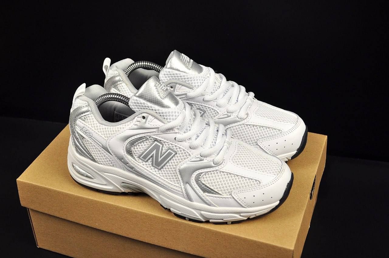 Женские Кроссовки New Balance Белые Кожаные Кроссовки Нью Баланс