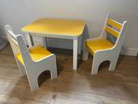 Stolik dziecięcy z podnoszonym blatem + 2 krzesełka