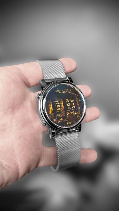 Zegarek męski kwarcowy z mechanizmem bębenkowym steampunk cyberpunk