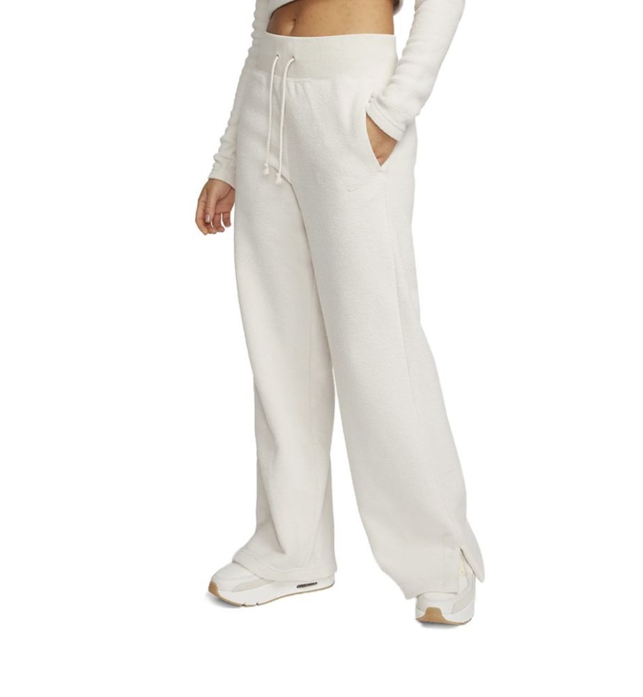 Штани жіночі Nike W NSW PHNX PLSH HR PANT WIDE бежеві FN3622-104