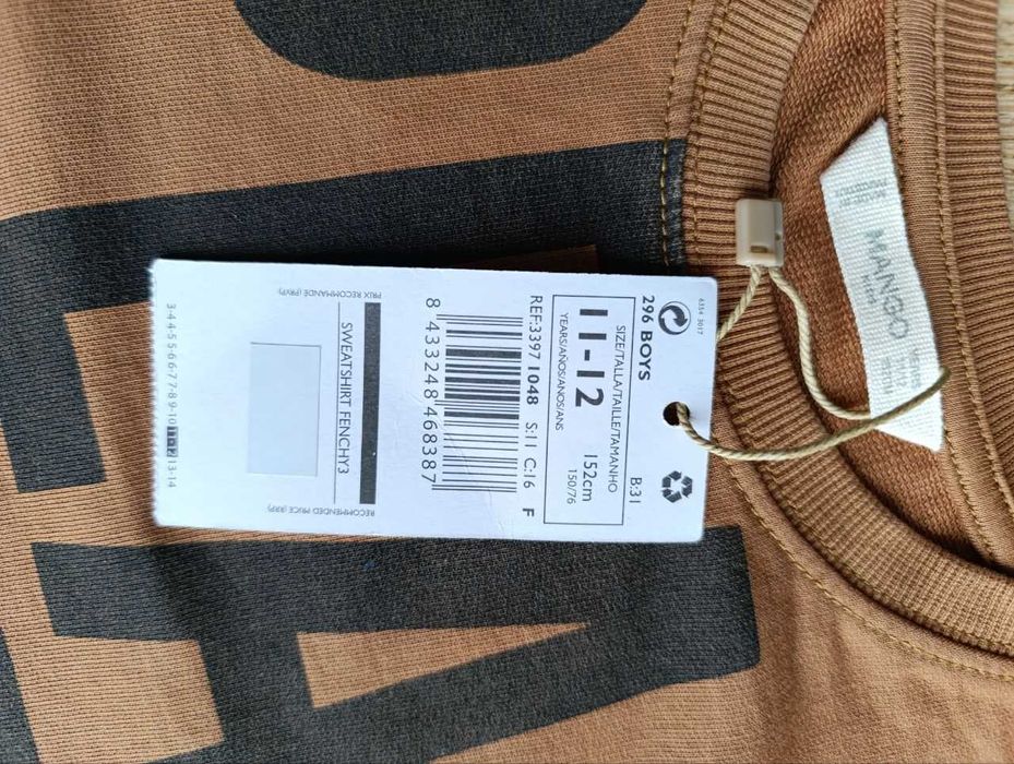 MANGO Sweat shirt bluza dla chłopca koszulka z logo rozm.11-12y.152cm