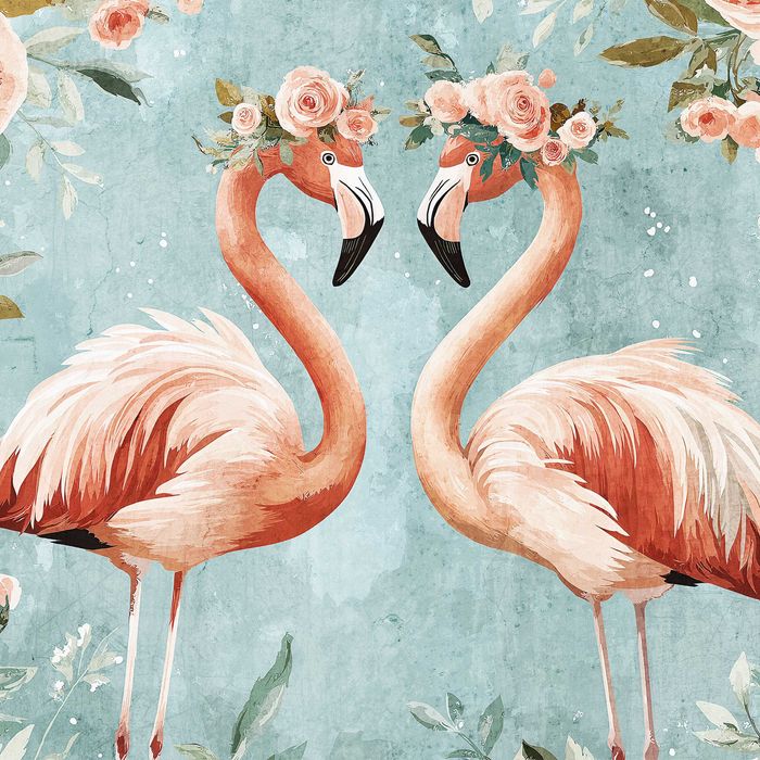 Fototapeta Flamingi Ptaki Natura Widok Do Pokoju Sypialni 3D + KLEJ