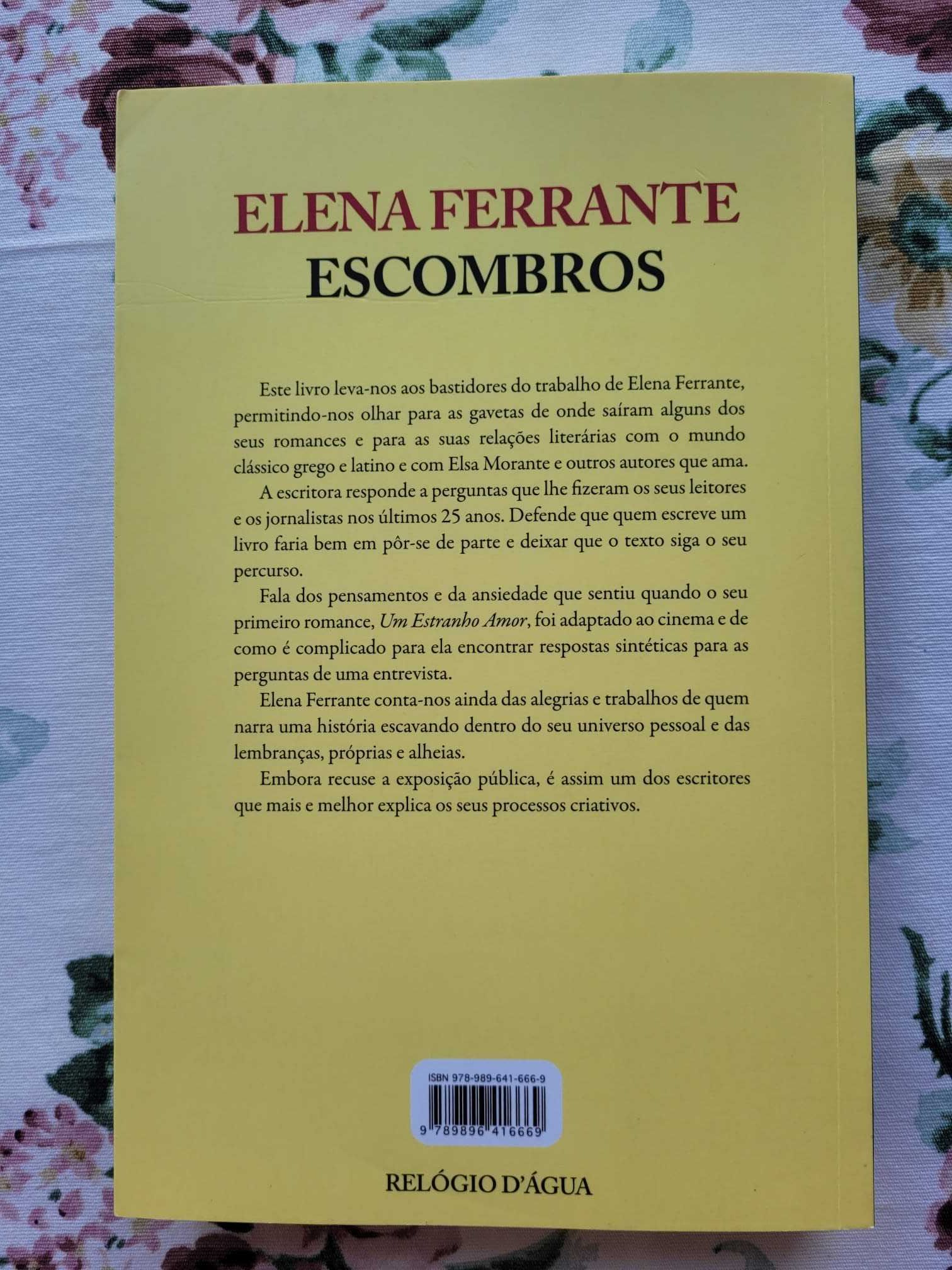 Livro "Escombros" de Elena Ferrante - NOVO