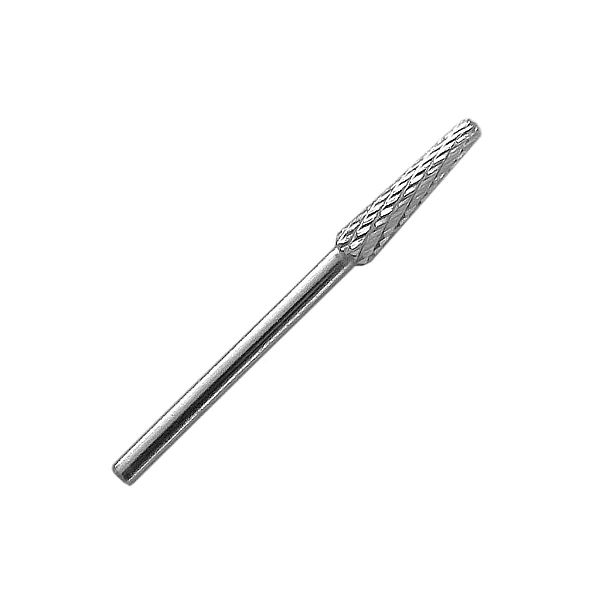 Frez stalowy srebrny - stożek zaokrąglony wąski / Bass Cosmetics
