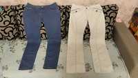летние женские брюки, узкие, джинсы, светлые, р 40-42 ремень в подарок