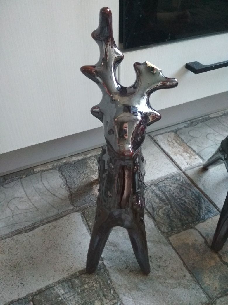 Керамика керамические фигуры курочка, олень, козел, ваза СССР