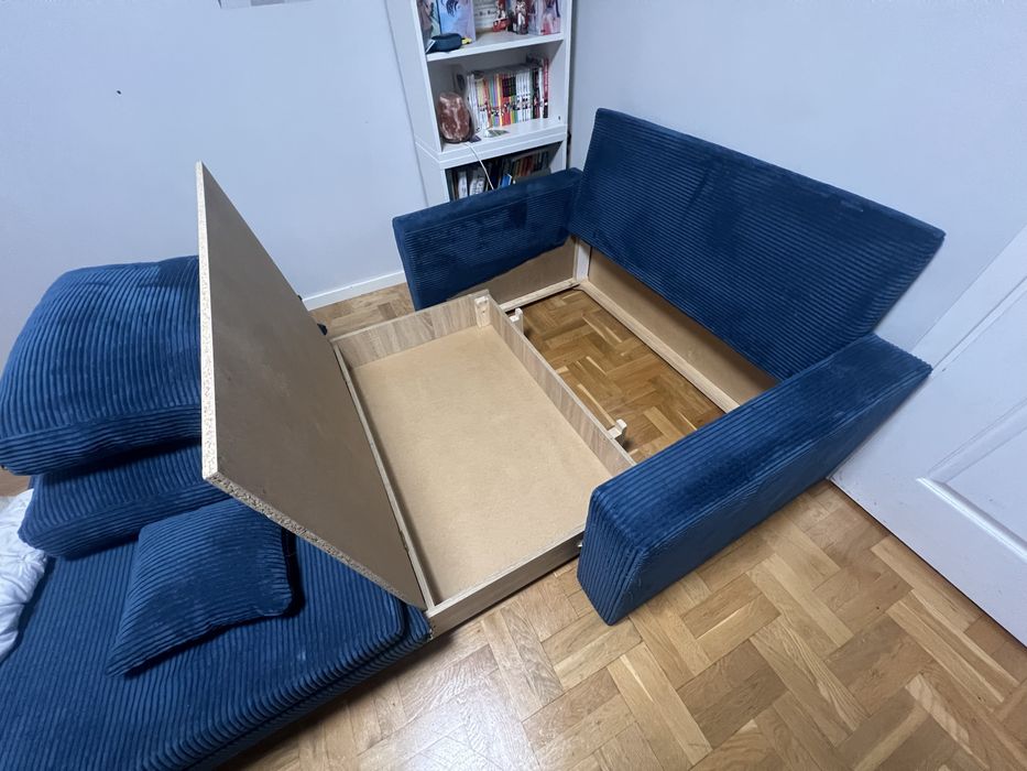 Sofa Rozkładana Kanapa z Funkcją Spania AIKIDO Tkanina Sztruksowa