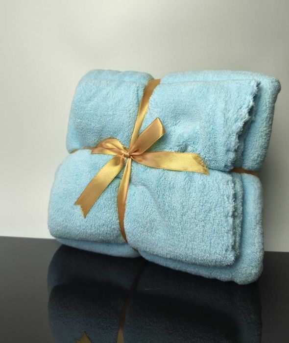 Niebieski komplet ręczników nowe mikrofibra 35x75 cm 70x140 cm