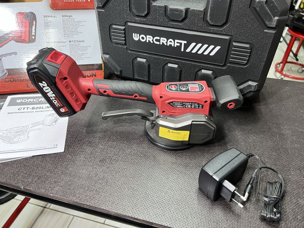 НОВИНКА! Виброприсоска для плитки WORCRAFT CTT-S20LiM До 60 кг Ø123 мм
