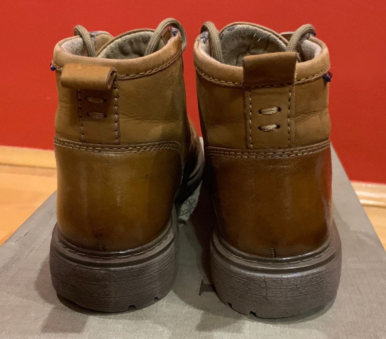 Brązowe trzewiki Buty Lasocki 37 botki trapery nubuk skóra zima camel