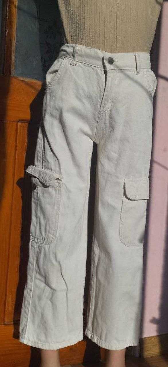 джинси білі карго для дівчинки 10-13 років