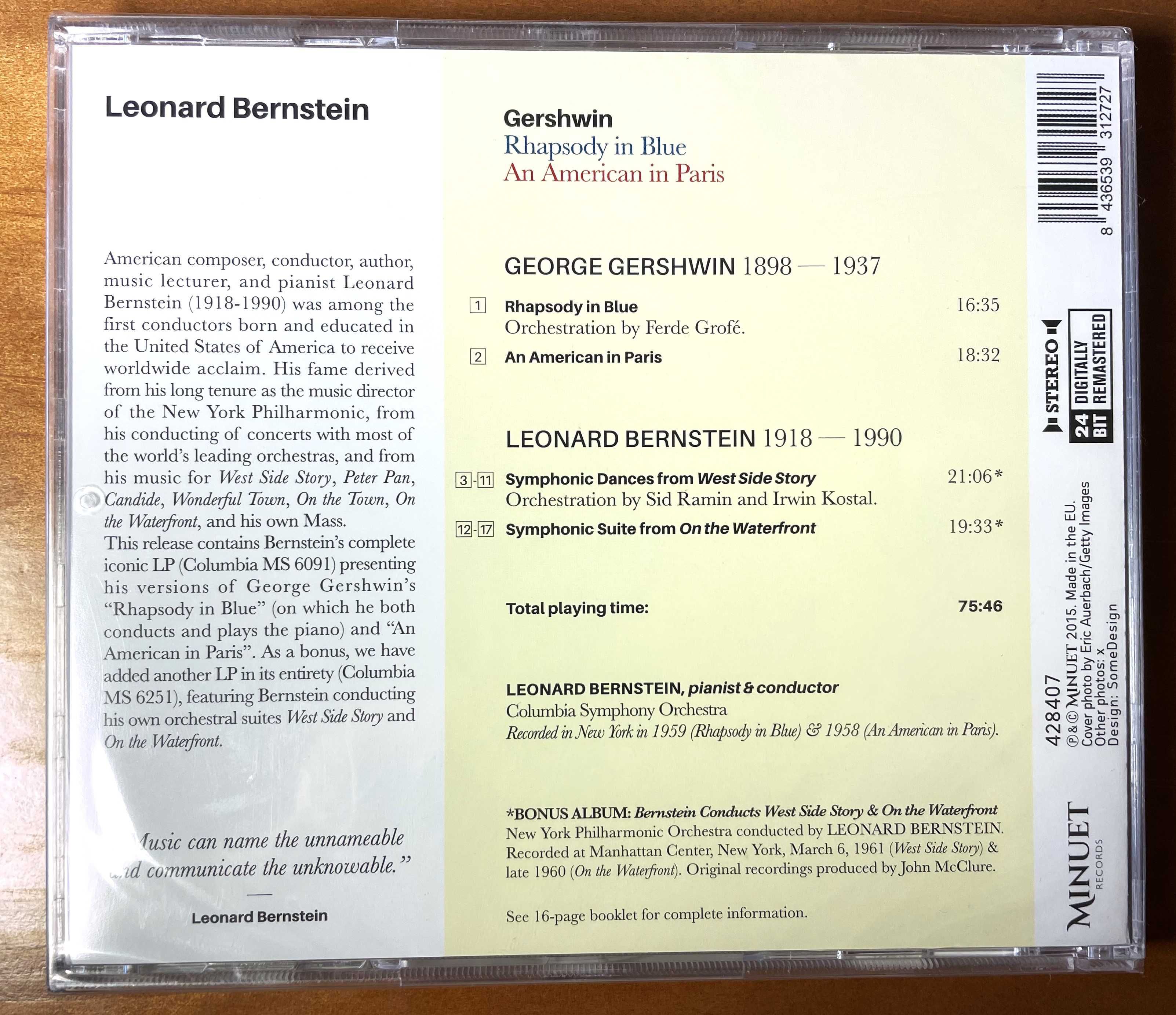 Leonard Bernstein, "Gershwin" - Edição Limitada