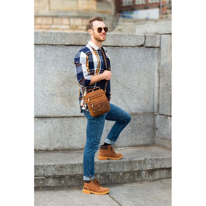 vintage saszetka męska do ręki skórzana paolo peruzzi t-28-hbr