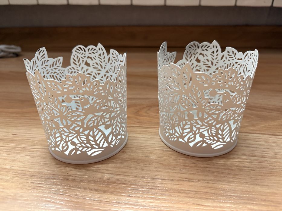 Świeczniki metalowe zestaw ikea zestaw dwóch sztuk
