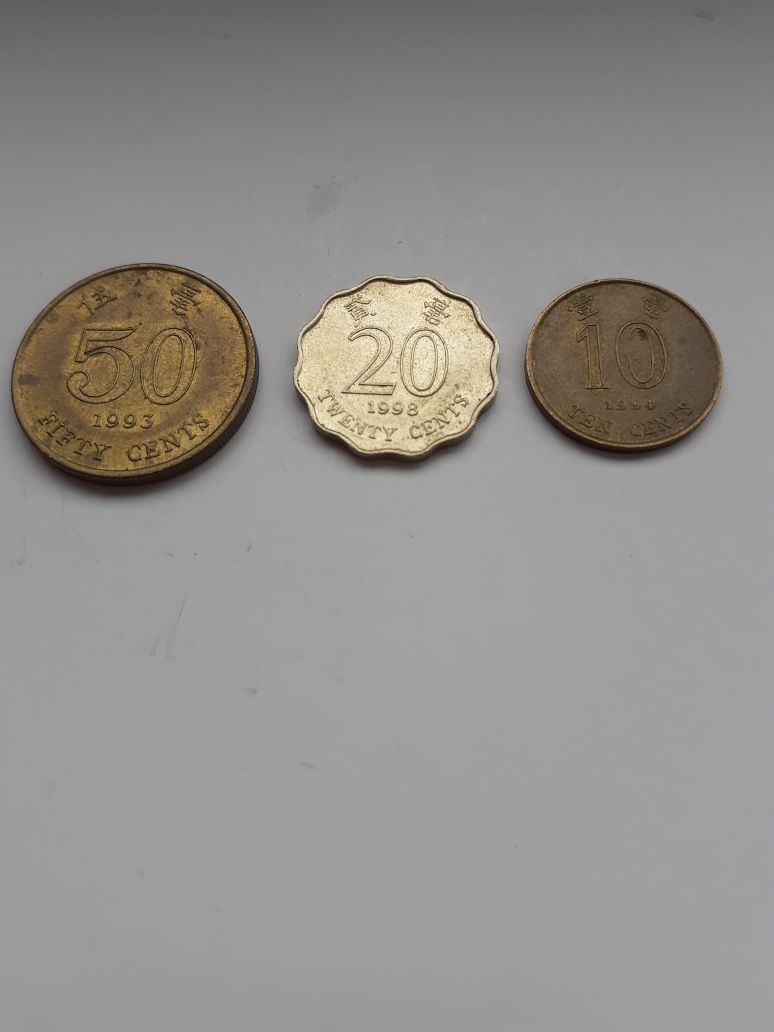 Monety 50 , 20,10,centów Hong Kong