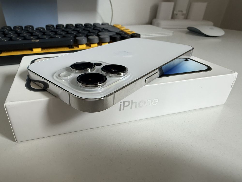 iPhone 14 Pro 256gb Silver Stan Idealny Oryginalna Bateria 93%