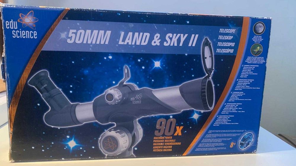 Telescópio Edu-Science Land and Sky, ampliação 90x + tripé de mesa