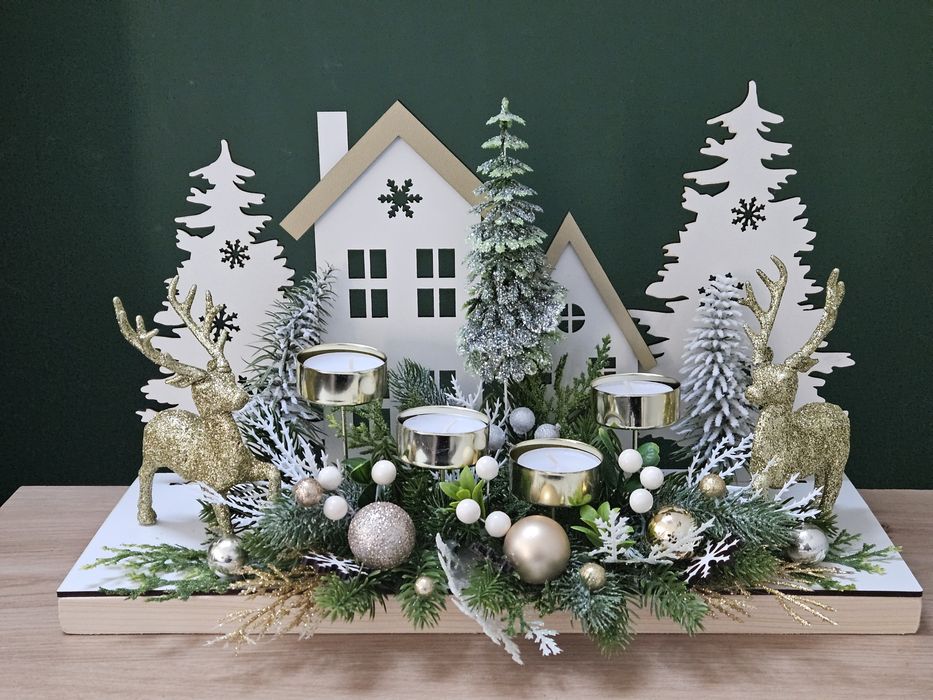 Stroik Adwentowy wieniec adwentowy zimowy Adwent odliczanie świece