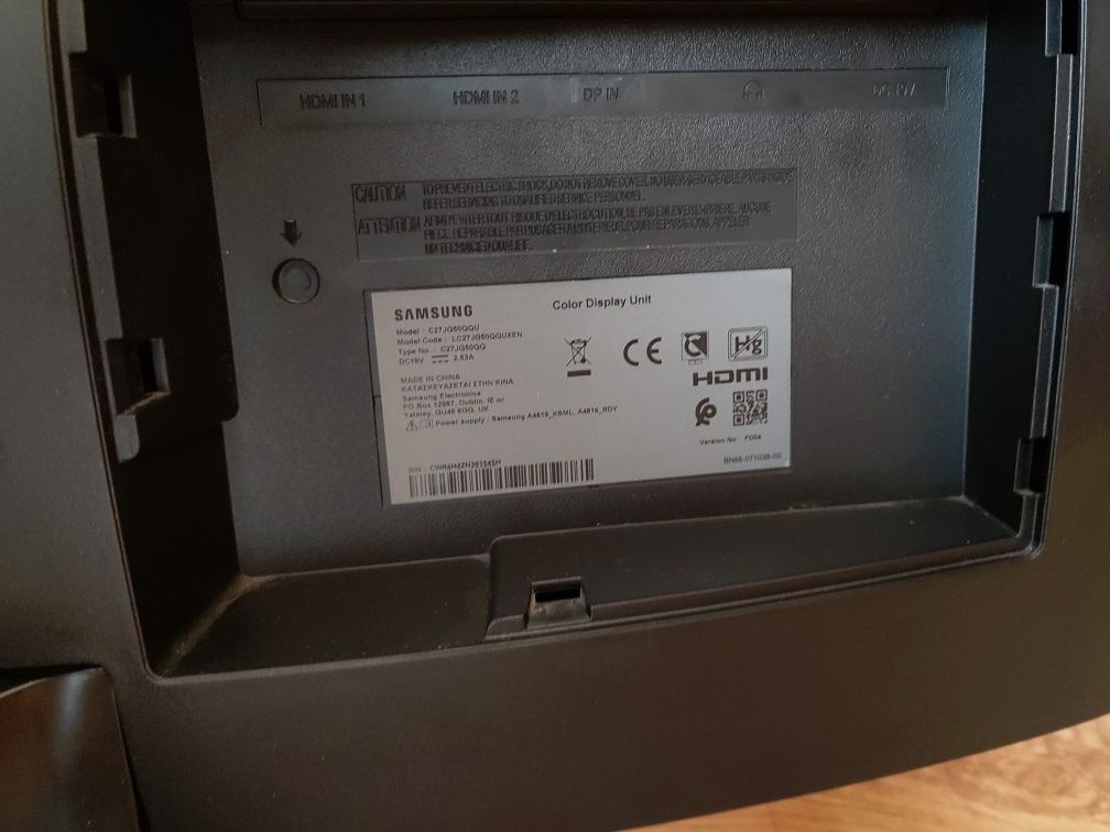 Monitor Samsung C27JG50QQU 27" 1440p