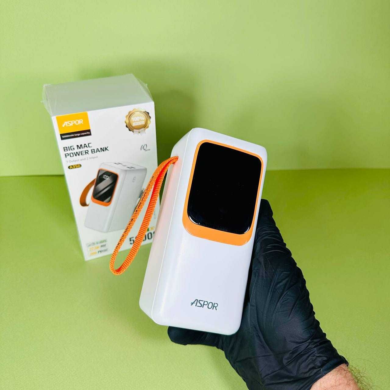 Повербанк павербанк Power bank на 50000 mAh 22.5W з лампою 2 кабелями