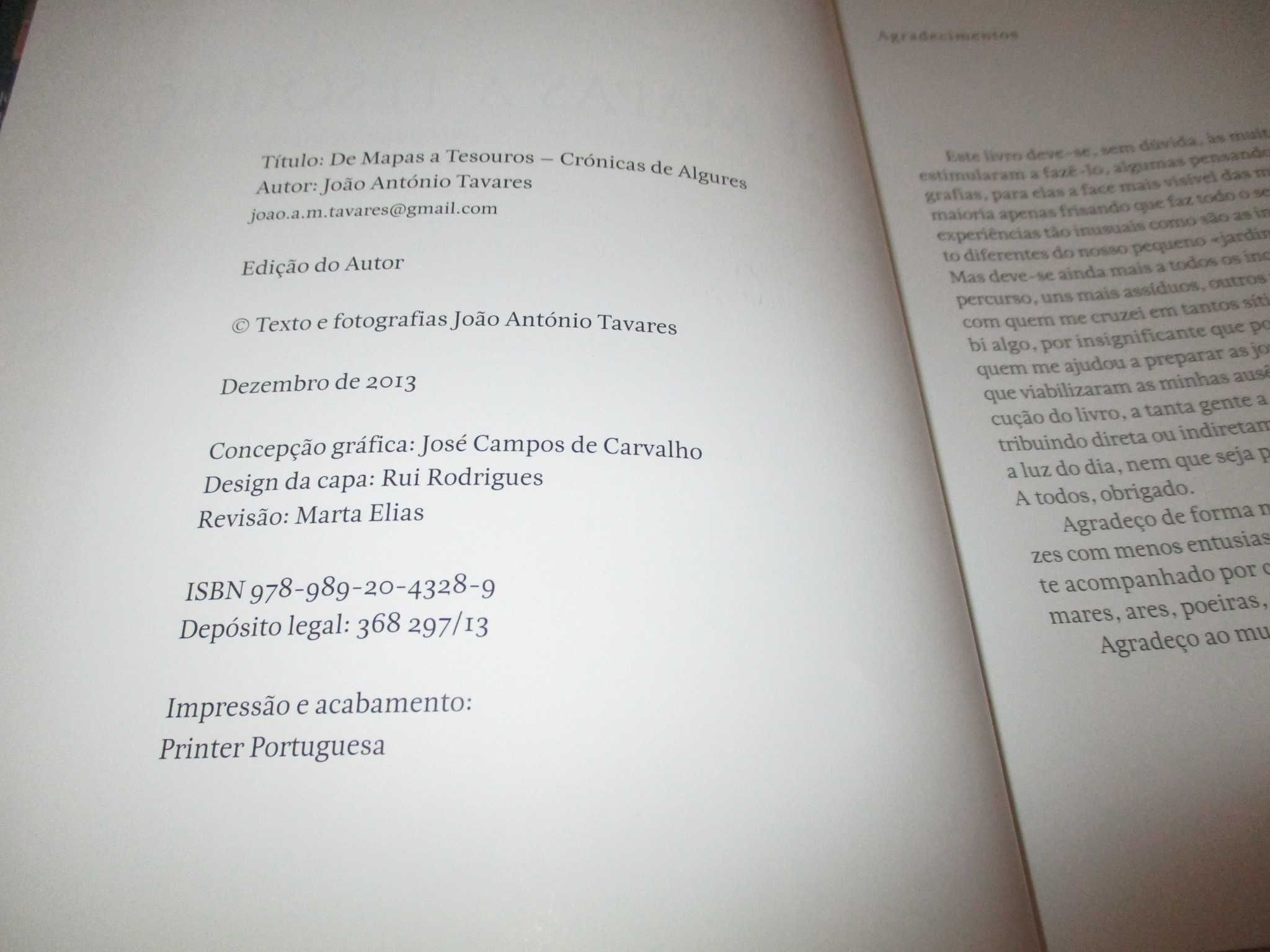 Livro De Mapas a Tesouros João António Tavares autografado