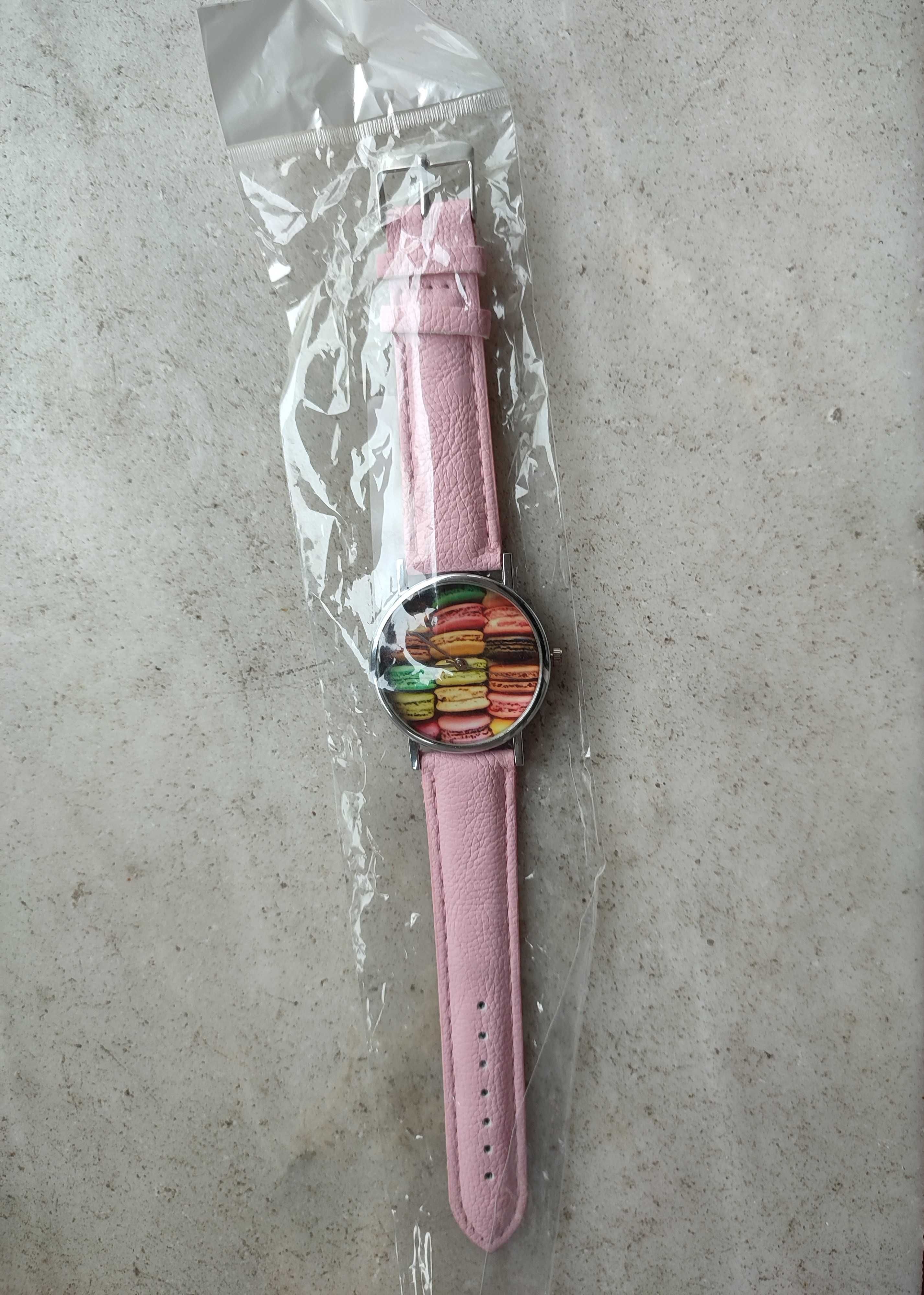 Relógio macaron cor-de-rosa