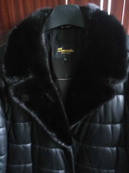 продам Б/У дубленку мужскую из натуральной кожи с норковым воротником