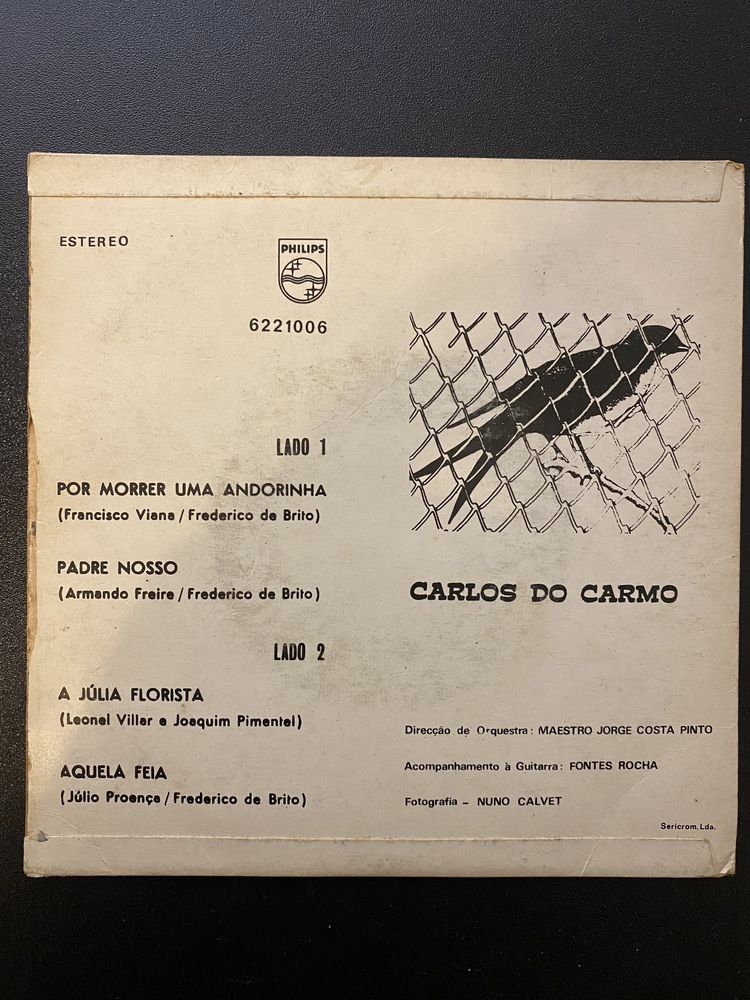 Vinil - Carlos do Carmo - Por Morrer uma Andorinha - A Júlia Florista