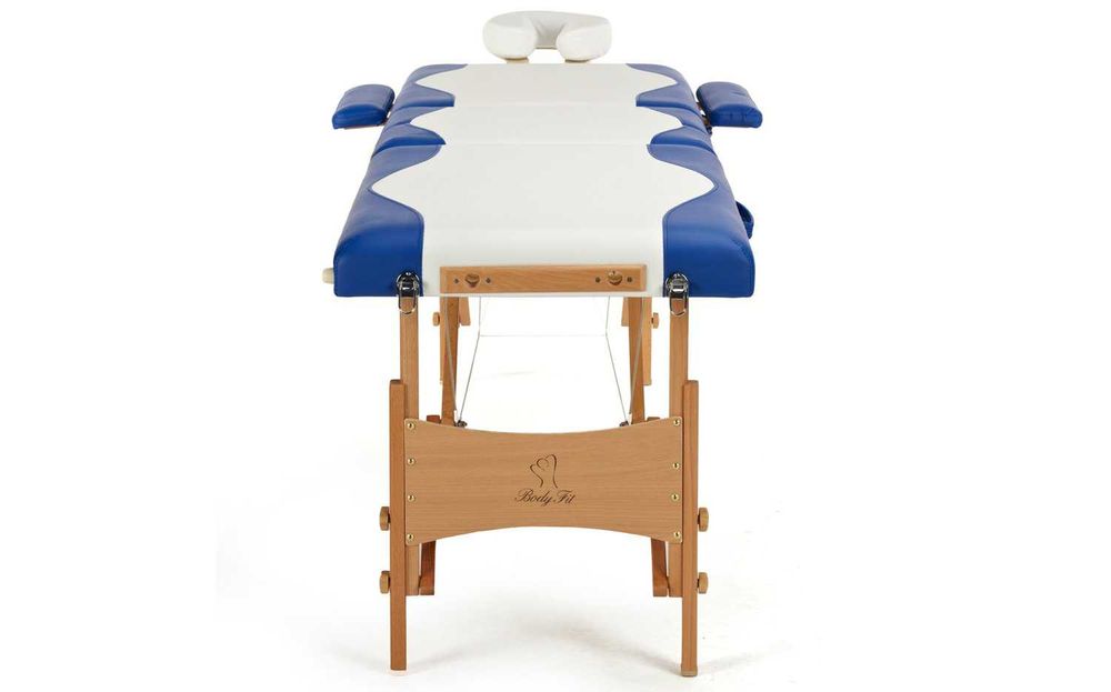 Stół, łóżko do masażu 4-segmentowe drewniane BIA-NIE/TYLKO WYSYŁKA