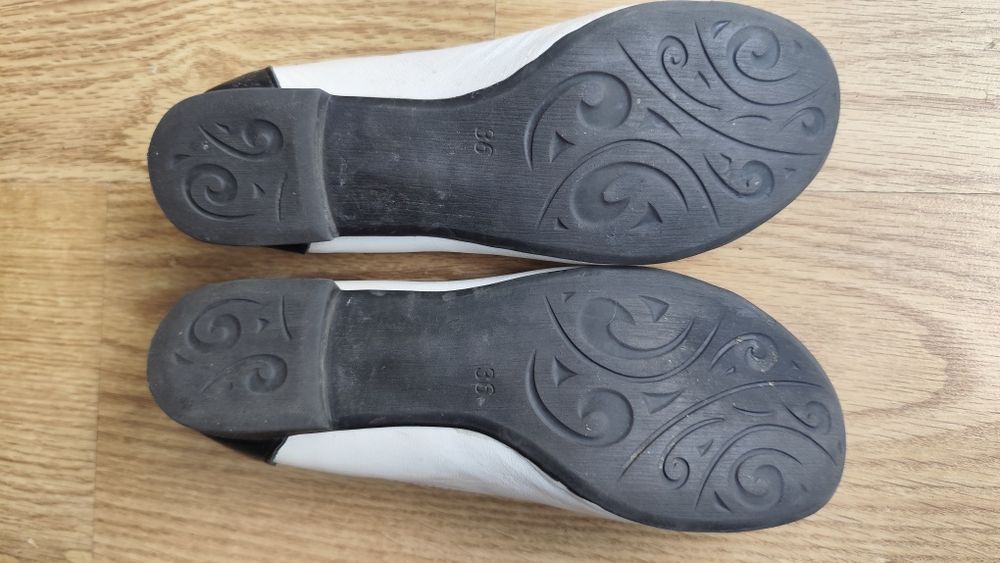 Skórzane balerinki 36 na szczupłą stopę