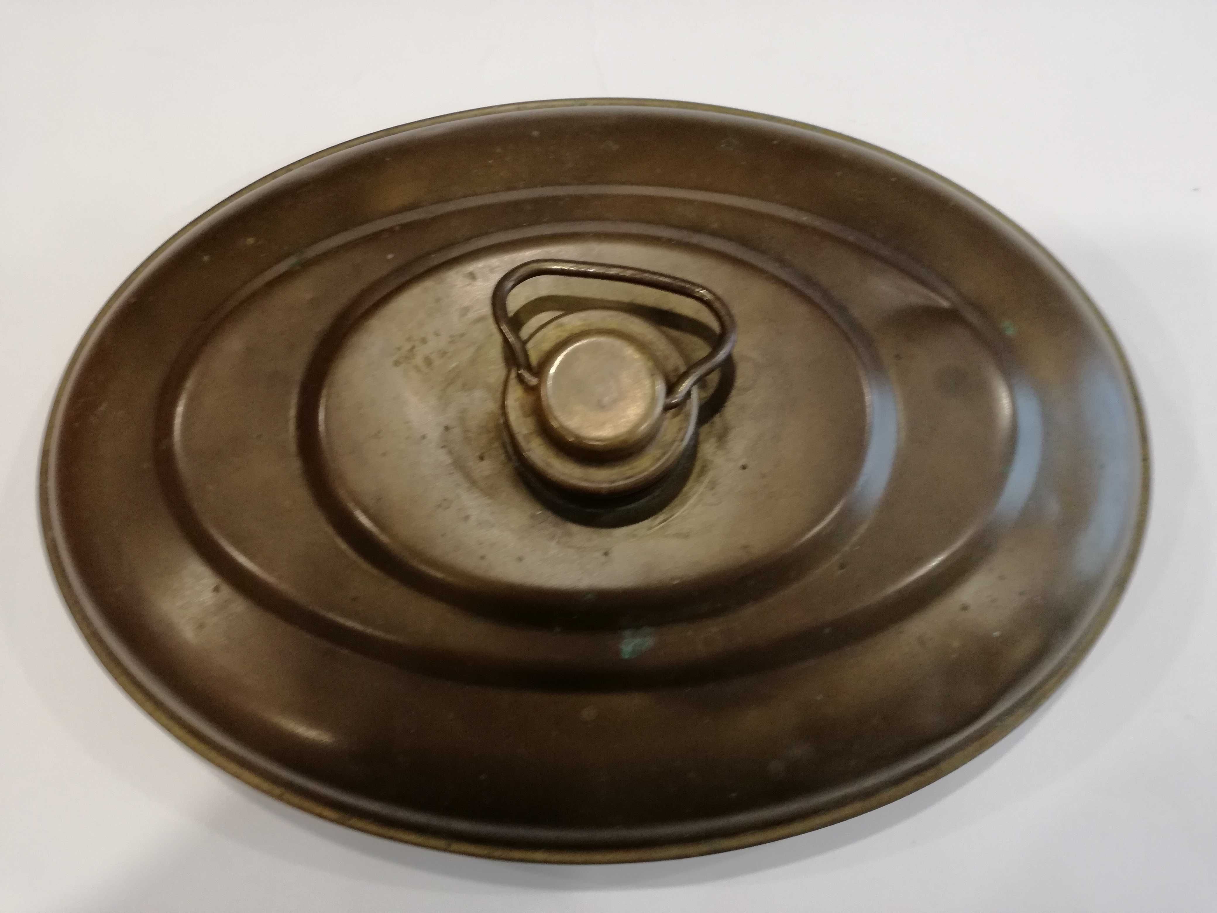 Botija de Água Quente em Metal/Latão p/Aquecer Pés-Tampa Roscada