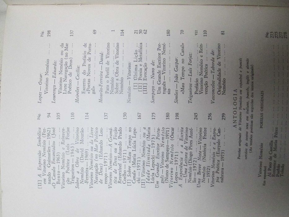 Críticas sobre Vitorino Nemésio